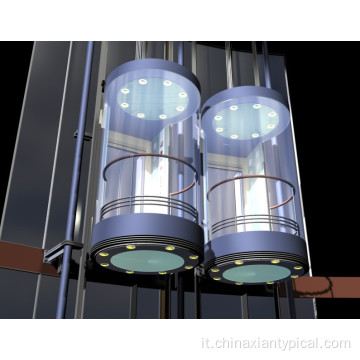 Elevatore semi-circolare panoramico da 1000 kg MRL
